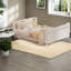 Grand lit plateforme moderne en bois, conception robuste et sécuritaire pour un usage familial