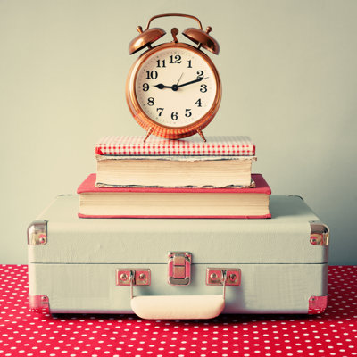 Livres et valise - Photographie sur toile tendue