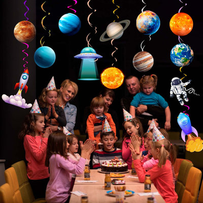 Solar System Hanging Swirls Decorations, 34 Pcs Outer Space Hanging Spirals