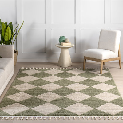 Fent High/Low Diamond Tassel Area Rug