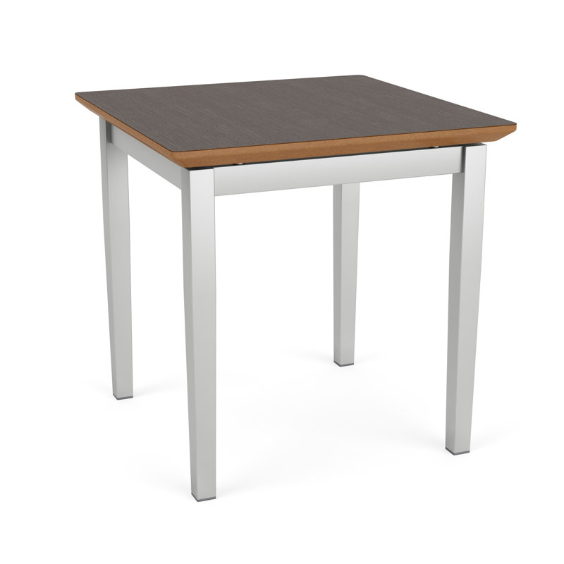 Lenox Steel Waiting Reception End Table Metal Frame 20x20" High Pressure Laminate Top, Silver, Graphite Twill
