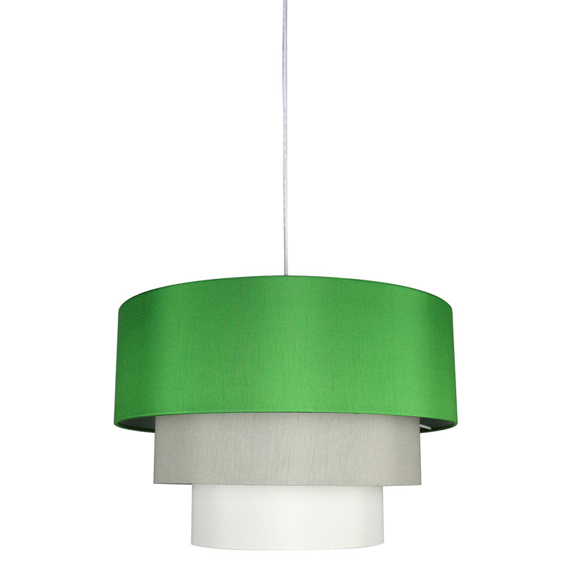 Luminaire suspendu 1 lumières à un étage Dana, Gris mousse vert / coquille d'oeuf, blanc