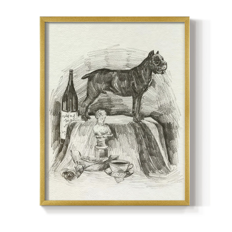 «A Gentleman I», reproduction encadrée - bois massif, H 30 po x l 24 po, Doré