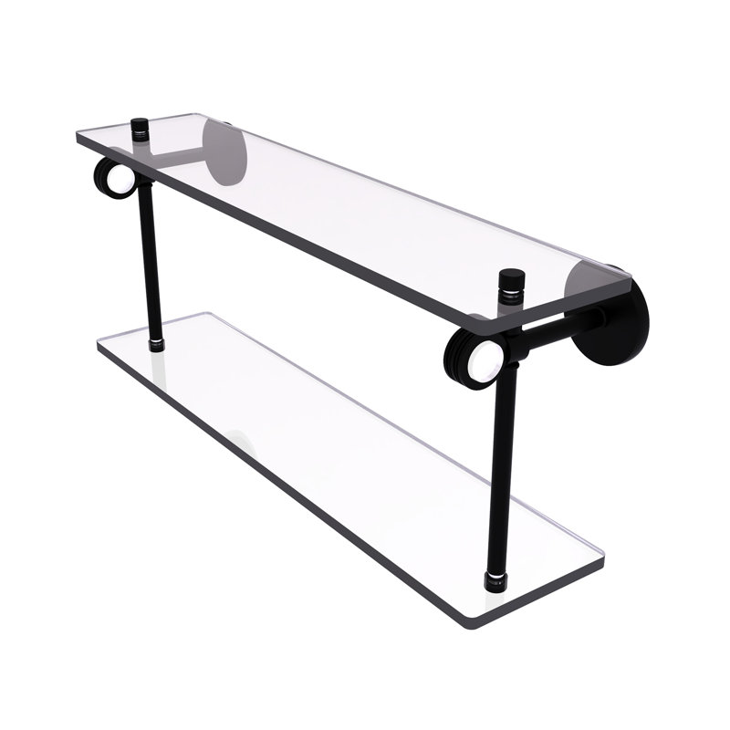 Margolis 2 Piece Glass Tiered Shelf, Matte Black