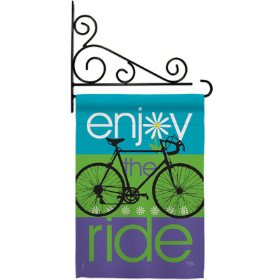 Vélo 2 faces en polyester 19 x 13 po Ensemble de drapeaux