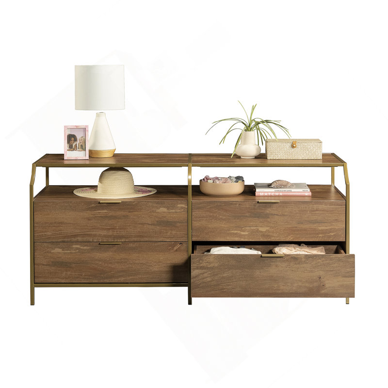 Commode avec tablette ouverte et quatre tiroirs