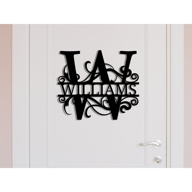 Family Name Sign, Metal Personalized Last Name Sign, Monogram Custom Sign, 14", Yes