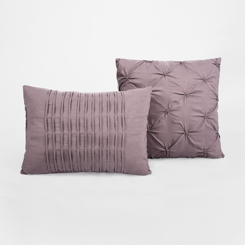 Ravello Microfiber Comforter Set, King Comforter + 2 King Shams + 2 Throw Pillows, Woodrose