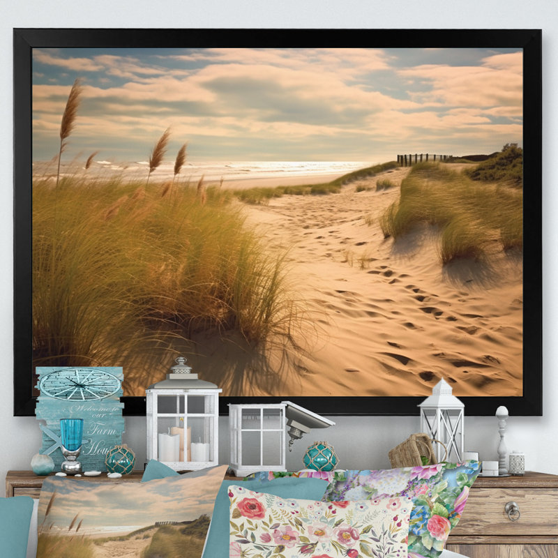 «Beach Sands Wonder», reproduction sur toile, H 30 po x l 40 po x P 1,5 po, Cadre photo noir