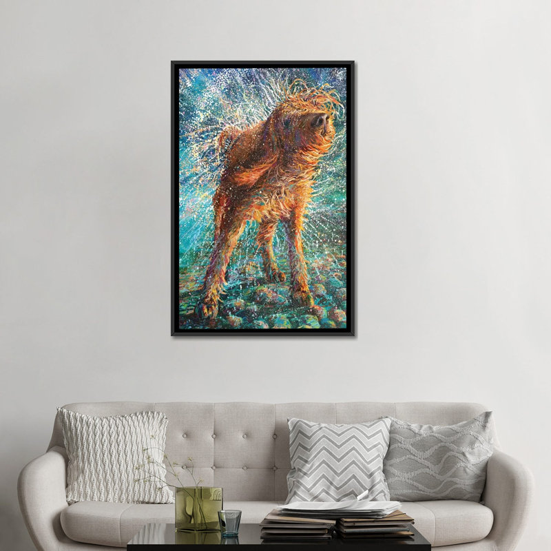 " Beaded Threads " by Iris Scott, 26" H x 18" W x 1.5" D, Black Framed Canvas, No Mat