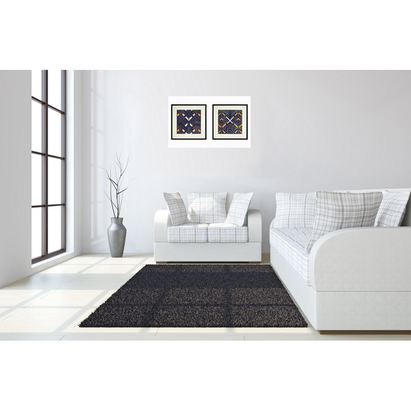 «Midnight Deco», ensemble d'art mural en toile à motif géométrique, 24 po x 24 po
