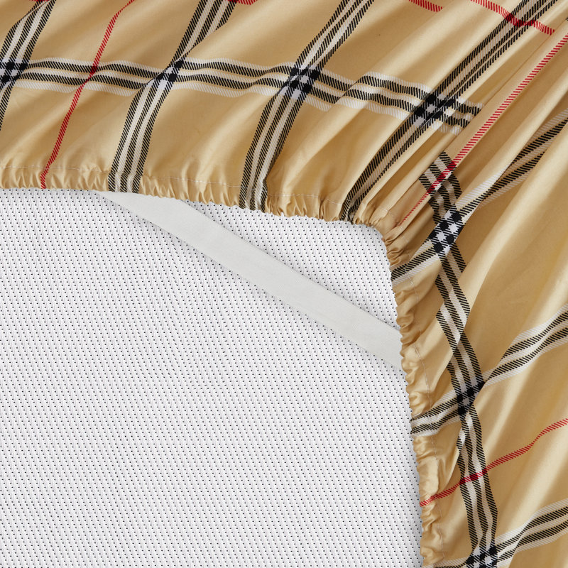 Ultra Soft Microfiber Sheet Set, Full/Double Sheet Set with 4 Pillowcases, Taupe Plaid