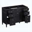 Base de meuble-lavabo autoportant 48 po 48 po, 6 tiroirs et 2 portes avec charnières à fermeture douce, poignées en métal argenté, noir, panneau de fibres à densité moyenne-133712020-133712023
