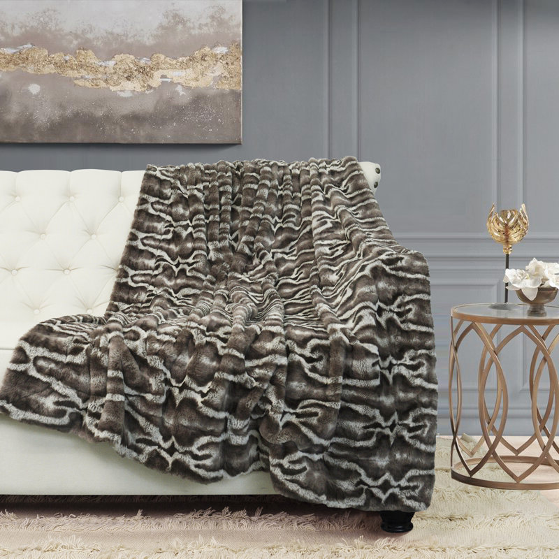 Knitted Throw Blanket, Brown