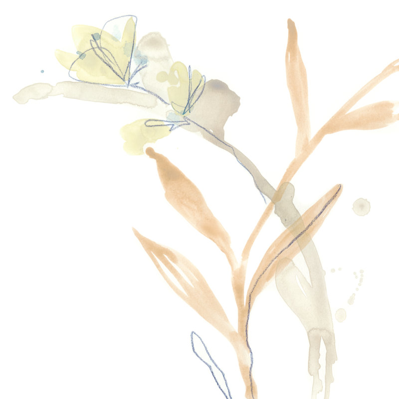«Botany Gesture III», peinture sur toile, H 12 po x l 12 po