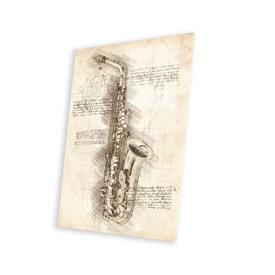 Reproduction de saxophone sur verre acrylique