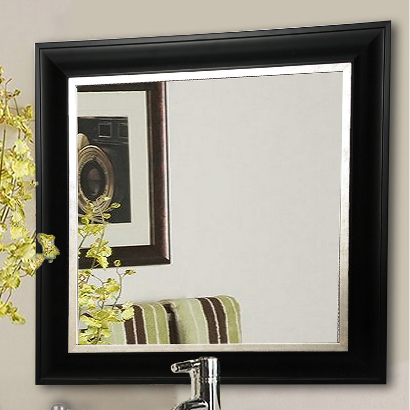Arlinna Wood Flat Wall Mirror, 18.5" H x 18.5" W