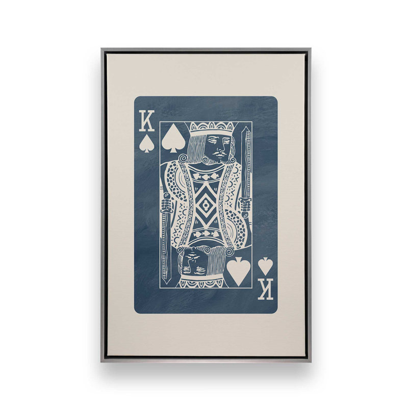Impression sur toile Denim King Card, H 12,75 po x l 8,75 po, Chrome poli
