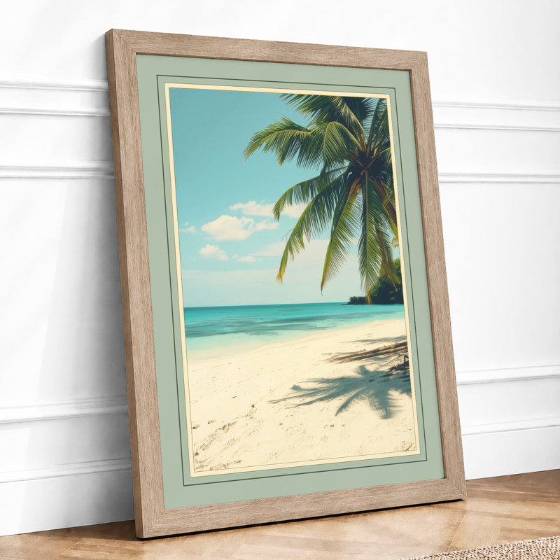 Tropical Palm At Rest Coastal - Print, A1 - 84.1 x 59.4 cm, Oak