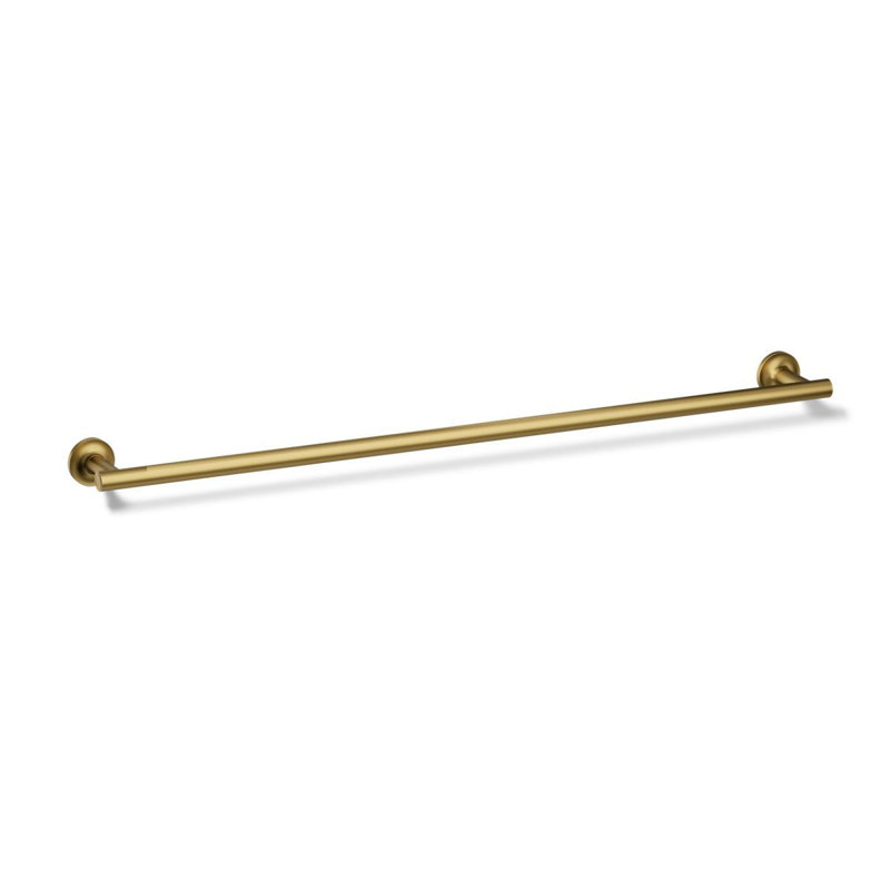 Purist 30" Wall Mounted Towel Bar, Vibrant Brushed Moderne Brass, 1.88" H x 30" L x 3.25" D