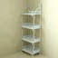 Bibliothèque pliante sur pied, bibliothèque et présentoir en métal, organisateur de rangement de bibliothèque portable, support rétro sans assemblage pour livres, décorations, CD et plantes (blanc, 4 niveaux)