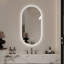 Miroir de salle de bain moderne à DEL avec désembueur, éclairage 3 couleurs à intensité variable et verre incassable-129381598
