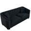 77 pouces rembourrés avec 2 coussins et garniture cloutée pour le bureau, le salon - noir, assise ergonomique douce