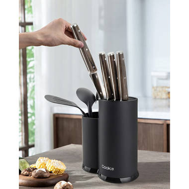 PremiumRacks Multifunctional Stainless Steel Knife Block- Utensil Hold