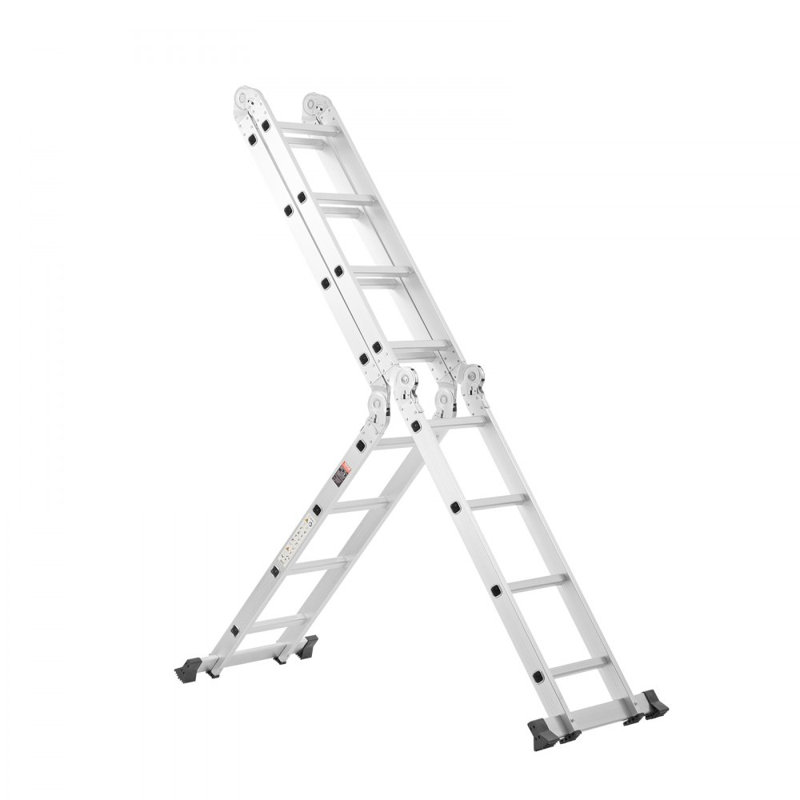 Aluminum Lightweight Folding Multi-Position Ladder, 472.4cm, Silver