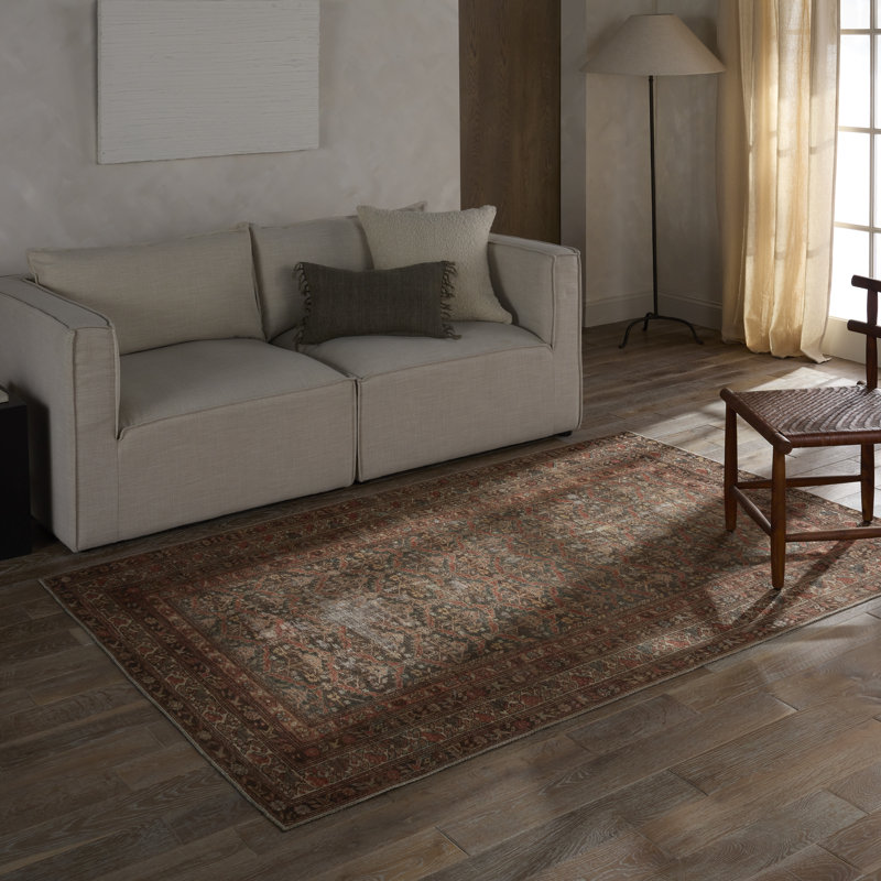 Tapis oriental rouge Vibe par Bungalow Rose Arjoel, Rectangle 8 pi 6 po x 11 pi 6 po