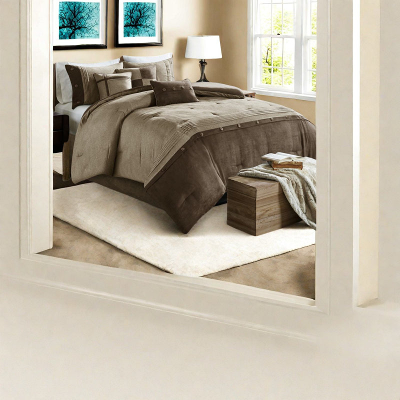 Ensembles de literie de confort rustique, polyester imitation suède, style chalet pour la maison