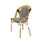 Chaises de salle à manger d'extérieur en rotin PE et chaises françaises en aluminium, ensemble de 2
