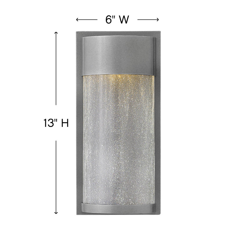 Hematite Finish 13" LED Outdoor Wall Sconce with Clear Seedy Glass