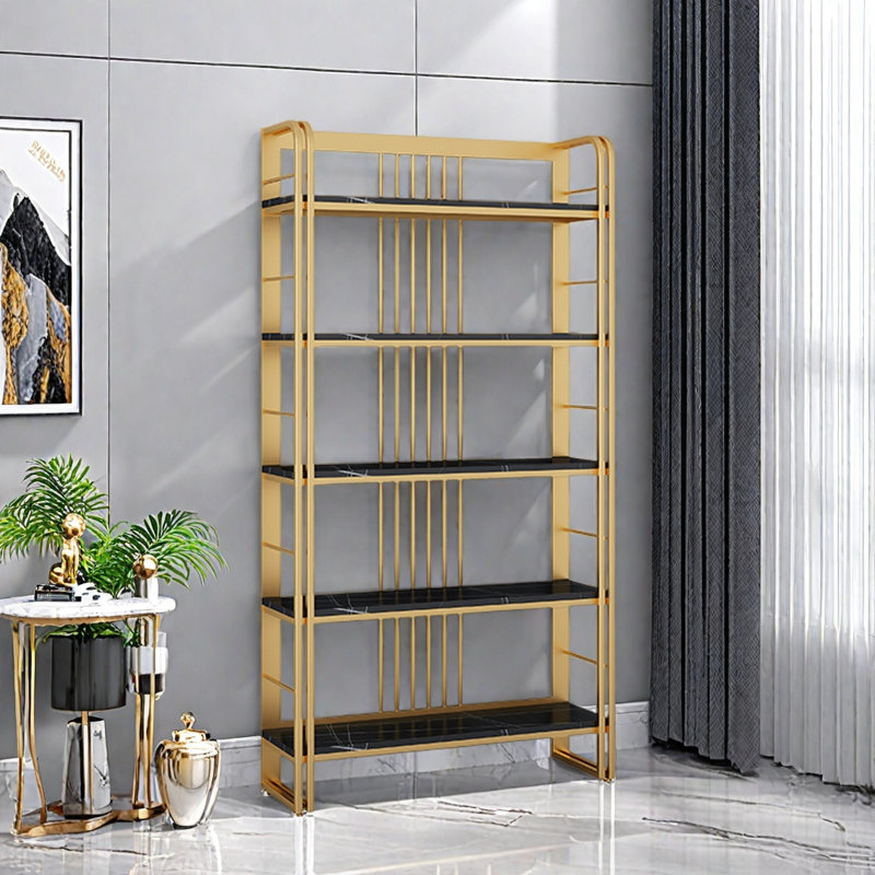 Une bibliothèque élégante et polyvalente, (5 tablettes) H 78,70 po x l 47,20 po x P 11,80 po