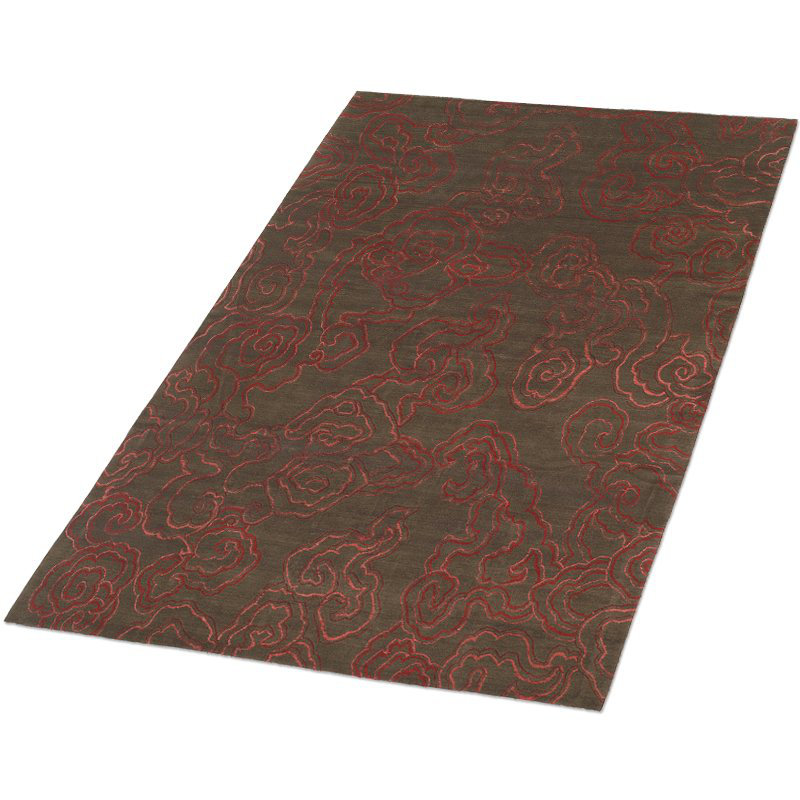 Cloud Nine Abstract Area Rug in Brown/Red, Rectangle 8' x 10'