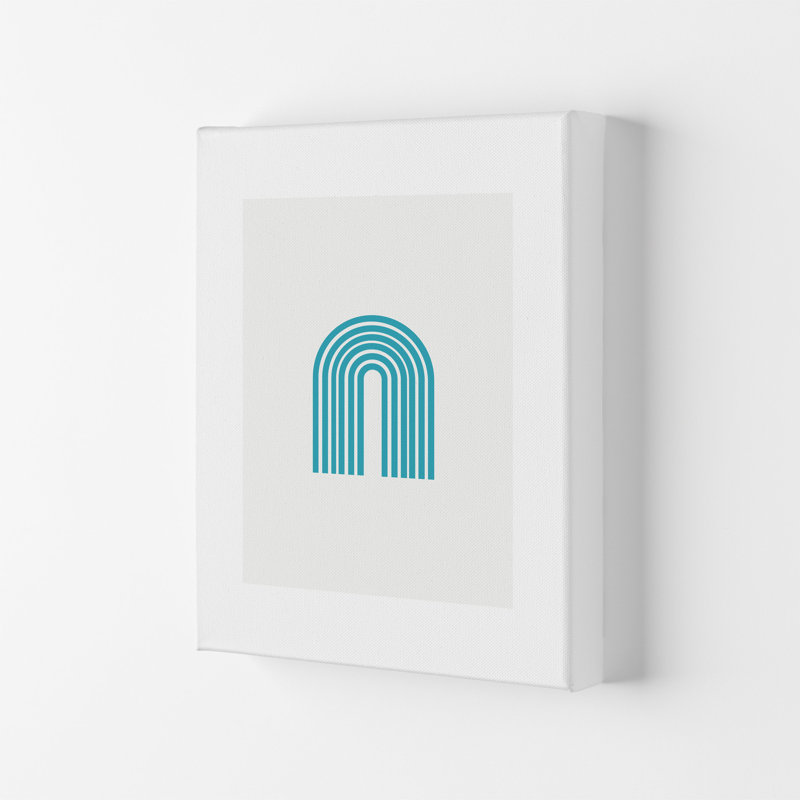 Mita Teal Rainbow N7 by Pixy Paper - Print, 42cm H x 29.7cm W x 4cm D, Wrapped Canvas