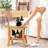Two-Tier Bamboo Shower Chair For Inside Shower, Waterproof Baby Bath Seat With Storage Shelf, Soap Dish And Shower Head Holder(Natual)