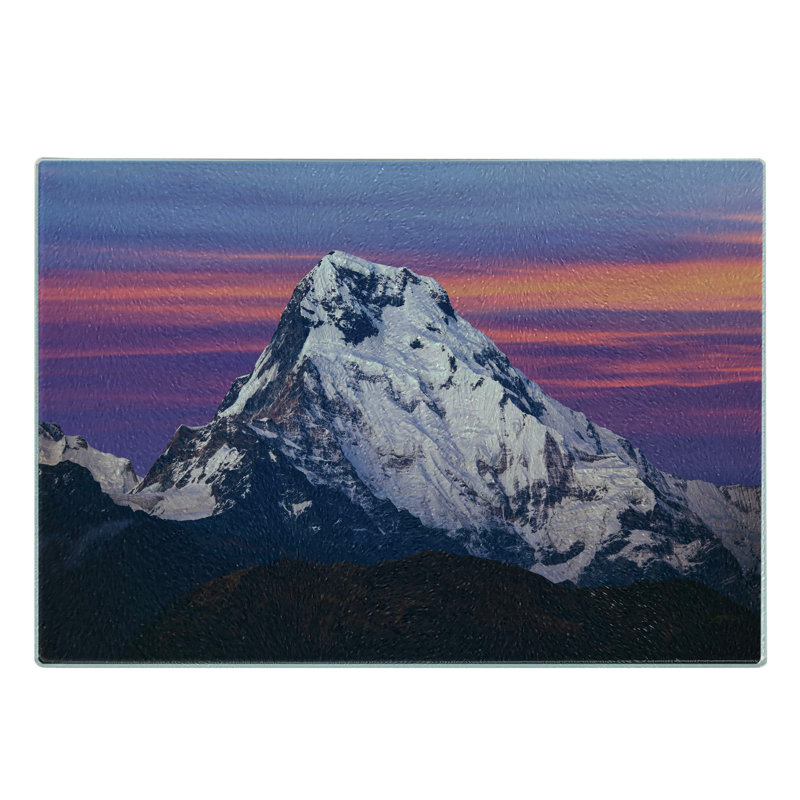 Multicolore Ambesonne Népal, planche à découper en verre trempé Himalaya