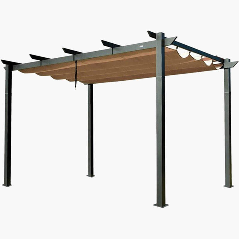 Pergola en aluminium avec auvent, H 100,80 po x l 157,20 po x P 110,40 po