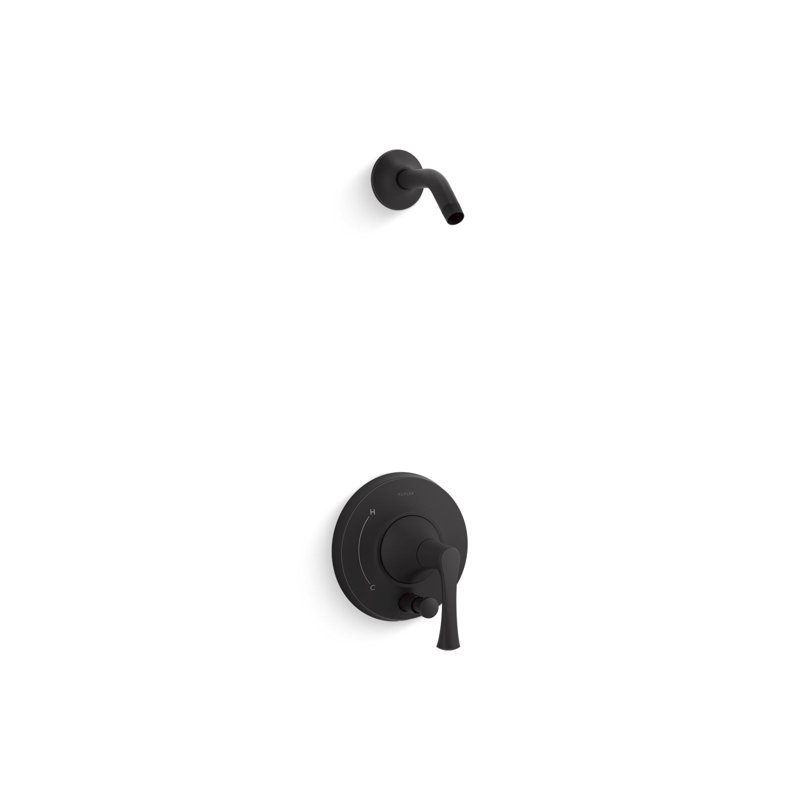 Buckley Rite-Temp Shower Trim Kit With Push-Button Diverter, Without Showerhead, Matte Black