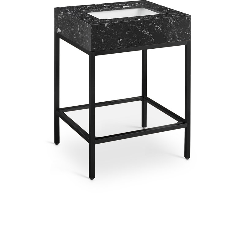 Marmo 24" Single Bathroom Vanity, Black, Matte Black