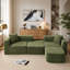 Canapé modulaire modulaire en nuage, canapé rembourré en velours côtelé résistant aux taches, canapé modulaire extensible sans assemblage pour chambre d'amis