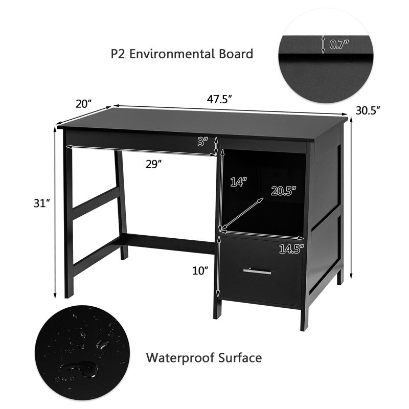 Merushe Writing Desk, Black