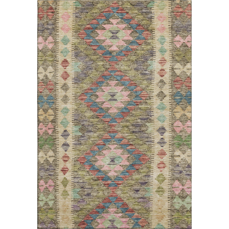 Premium Machine Washable Barry AMF1226 Global Rug, Rectangle 10' x 14'