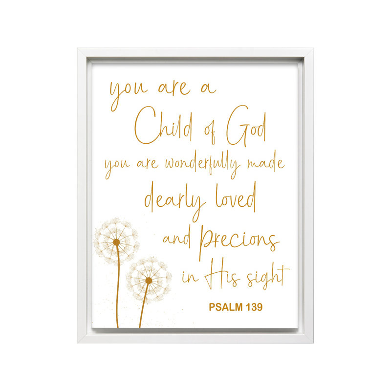 You Are a Child of God, Canvas, White Framed, 08"H x 10"W