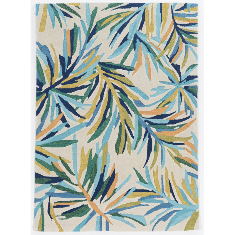 Mehcad Handmade Rug Ivory And Green, Rectangle 5' x 7'