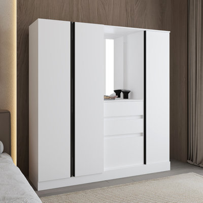 Armoire Kamelot 1,80 avec portes doubles, tringle et tablettes intérieures