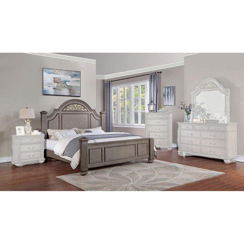 Graidys Oval Headboard Panel Bed, King