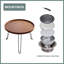 Foyer de table rond 24,02 po au charbon de bois et bambou
