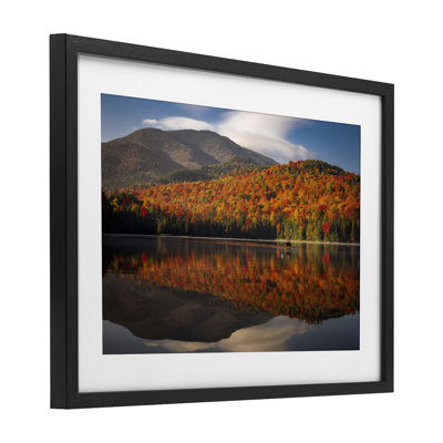 Reflecting Autumn Foliage Framed Print Under Glass, design by Jonathan Zaharek